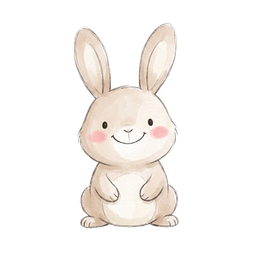 A soft watercolor bunny