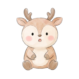 A gentle watercolor deer
