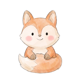 A friendly watercolor fox