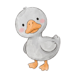 A caring watercolor goose
