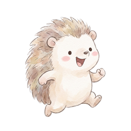 A sleepy watercolor hedgehog